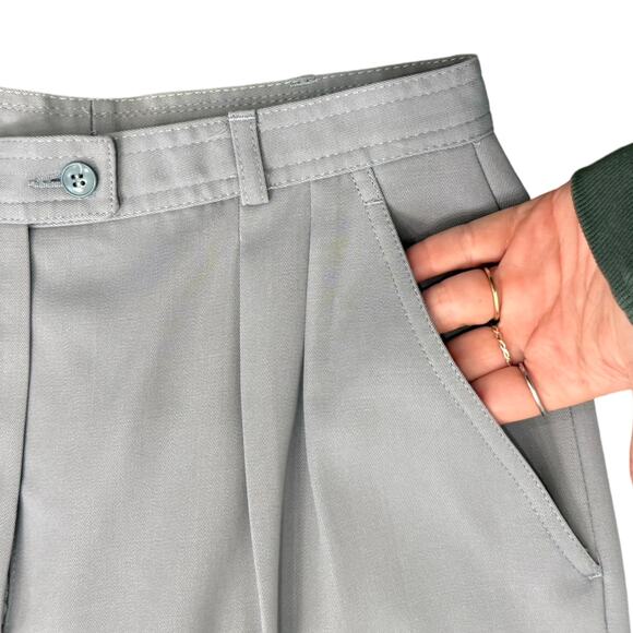 Vintage 70s Light Gray Le Painty High Waisted Tapered Pleated Pants size 24 - Picture 5 of 8